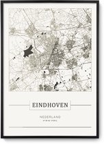 Plan de la ville d'Eindhoven - Plan d'Eindhoven - plan de la ville - décoration murale 30 x 40 cm dans un cadre