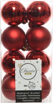 Ensemble de boules de Noël Decoris -16 pièces - rouge