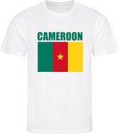 WK - Kameroen - Cameroon - T-shirt Wit - Voetbalshirt - Maat: XL - Wereldkampioenschap voetbal 2022