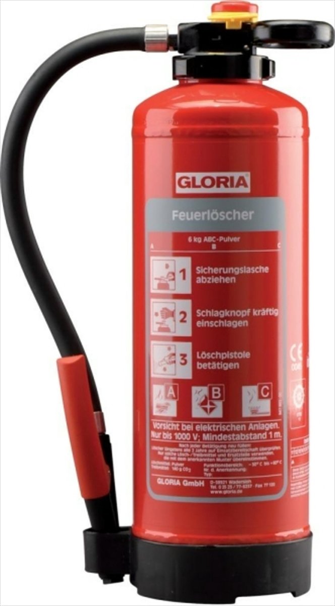 Gloria - Brandblusser - P12PRO 8012911426 Poeder 12 l Vuurklasse: A, B, C 1 stuk(s) - Rood