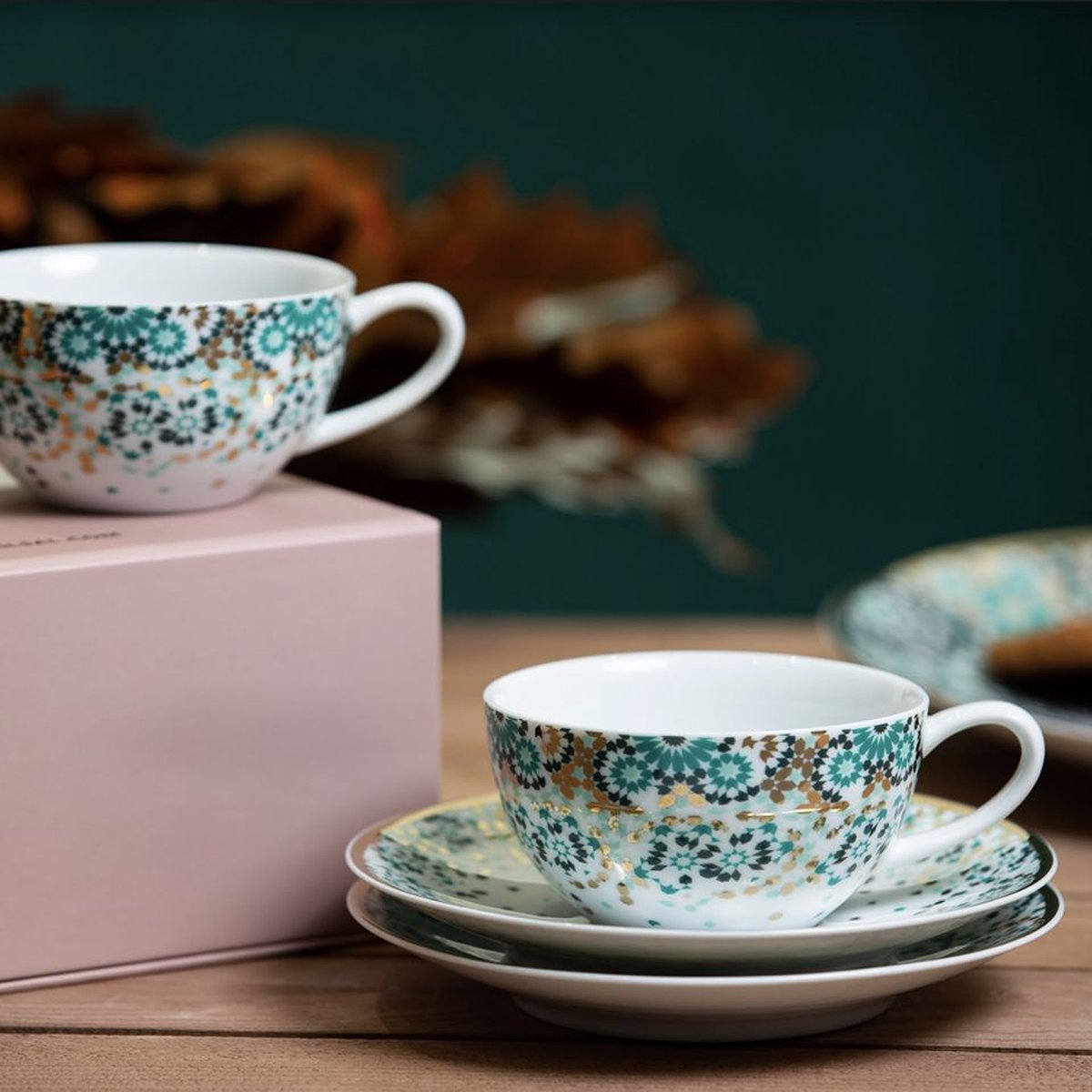 Mok Bloemen set van 2 klein - Heinen Delfts Blauw