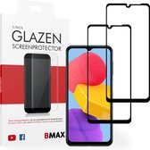 BMAX Samsung Galaxy M13 Screenprotector - 2-pack - Gehard glas - Full Cover - Tempered glas - Samsung screenprotectors 2 stuks - Telefoonglaasje - Beschermglas - Glasplaatje - Screensaver - Screen protector - Case friendly - Zwart