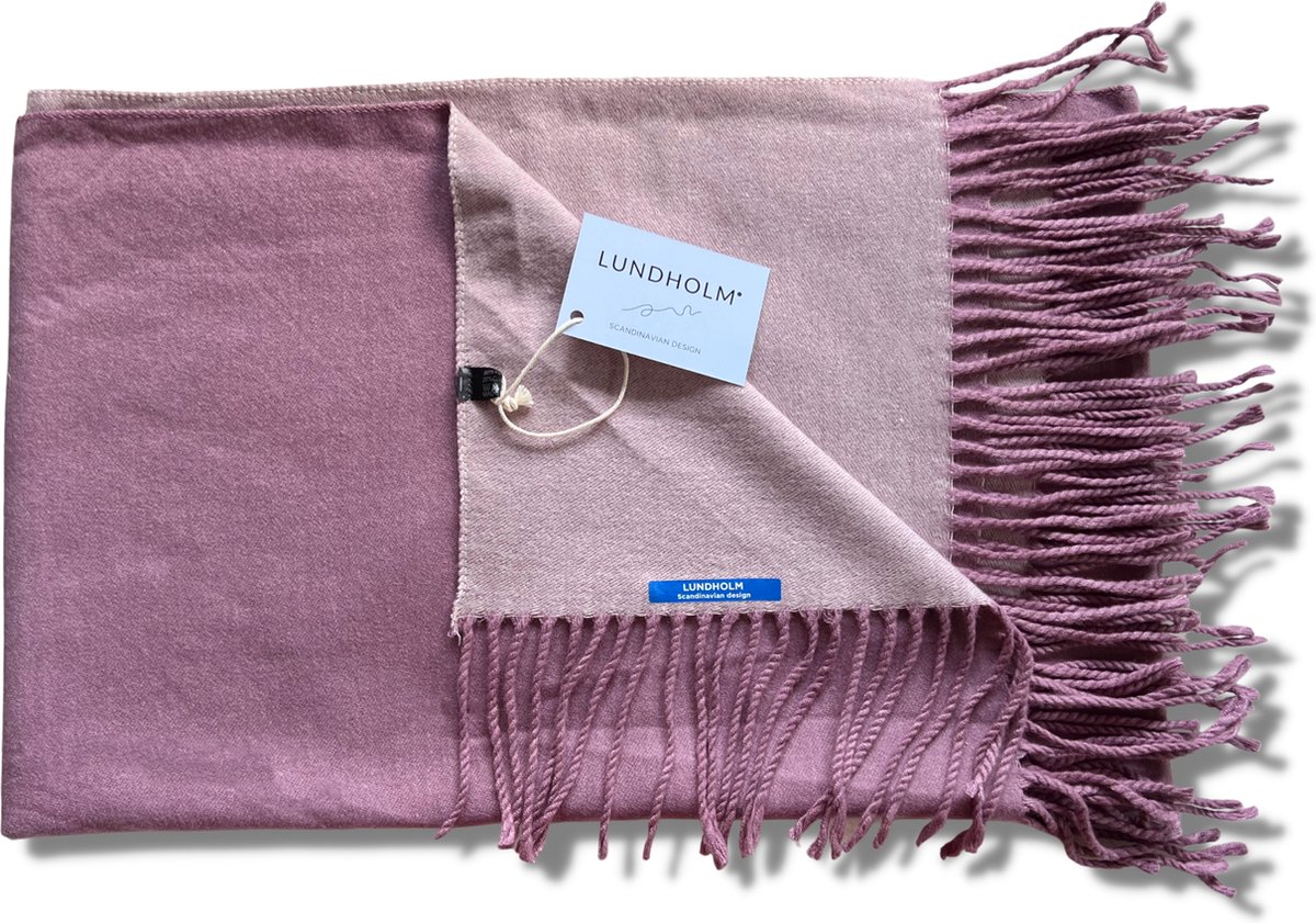 Lundholm Sjaal dames xl - hoogwaardige kwaliteit met kasjmier - cashmere sjaal roze paars - cadeau voor vriendin tip | Scandinavisch design - Reykjavik serie