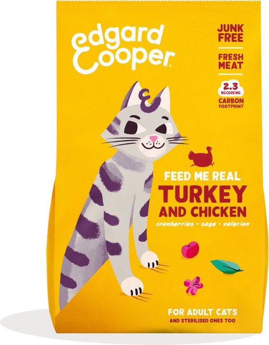 Edgard & Cooper Kattenvoer Adult Kalkoen – Kip 2 kg