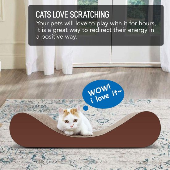 ScratchMe Bone Cat Scratcher Kartonnen Lounge Bed, Cat Scratching Post