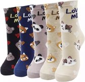 Set sokken - sokkenset van 5 paar - Unisex Sokken - Herensokken - Damessokken - Dierensokken - Lovesokken - Dierenvriend - Multipack - Maat 35-40