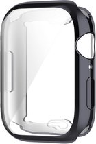 By Qubix Siliconen case (volledig beschermd) 41mm - Space Grey - Geschikt voor Apple watch 41mm hoesje - screenprotector - Bescherming iWatch -