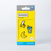 Mustard - Banana Pin Badges Metal pin badges Set of 3 Pieces