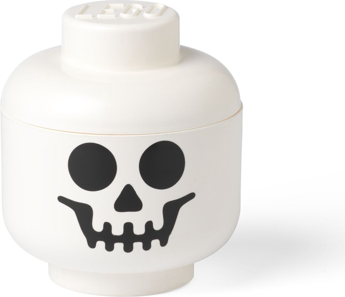 Lego - Opbergbox - Hoofd - Spookje Groot - Rond - Stapelbaar - Kunststof - Wit