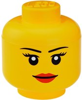 Bol.com Lego - Opbergbox - Hoofd - Girl Groot - Rond - Stapelbaar - Kunststof - Geel aanbieding