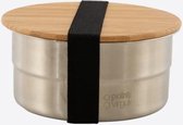 Point-Virgule ronde lunchbox uit rvs met deksel uit bamboe 850ml