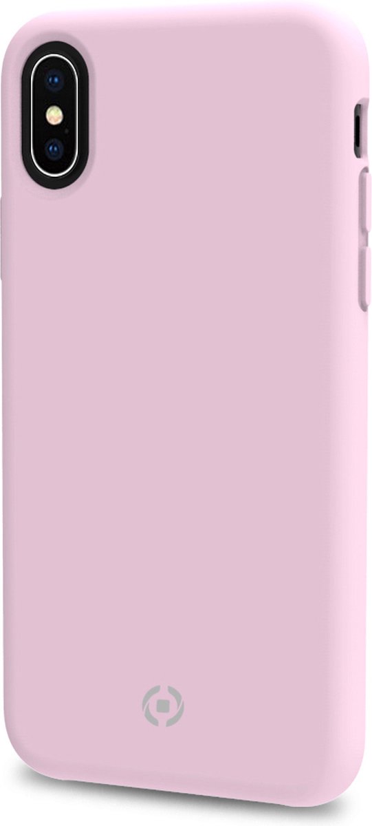 Celly - Feeling Back Cover iPhone X/XS - Siliconen - Roze -