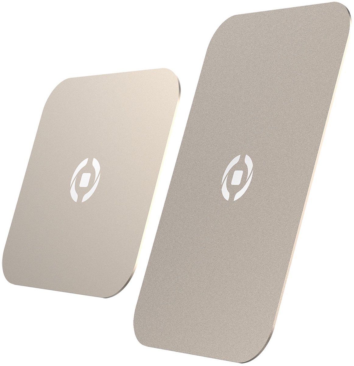 Celly - GhostPlate Magneetplaat Smartphone Set van 2 Stuks Assorti - Aluminium - Goud -