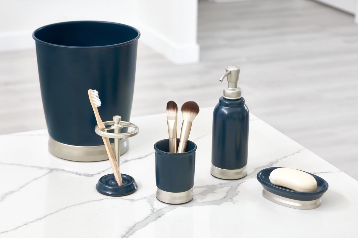 Zeepblokhouder, Keramiek/Kunststof, Blauw - iDesign | Bexley