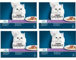 4x Gourmet Perle - Land en Zee Duo - Rund & Kip - Kattenvoer - 12x85g