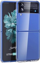 Lunso - Geschikt voor Samsung Galaxy Z Flip4 - Backcover telefoonhoes - Transparant
