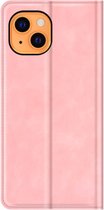 Casecentive - Magnetische Leren Wallet case - iPhone 14 Plus - Roze