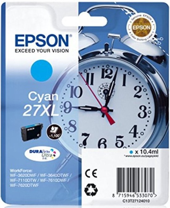 Epson Alarm clock Cartouche "Réveil" 27XL - Encre DURABrite Ultra C