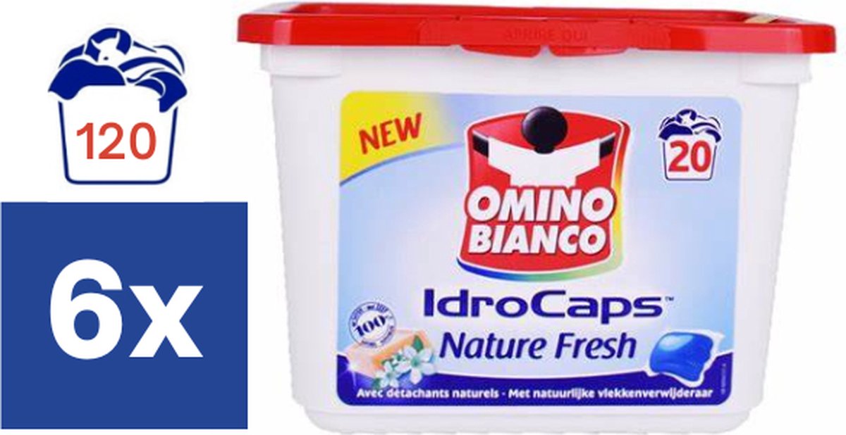 Omino Bianco Nature Fresh Wasmiddel (Voordeelverpakking) – 6 x 20 pods