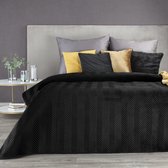 Oneiro’s luxe SOFIA Beddensprei Zwart - 170x210 cm – bedsprei 2 persoons - zwart – beddengoed – slaapkamer – spreien – dekens – wonen – slapen