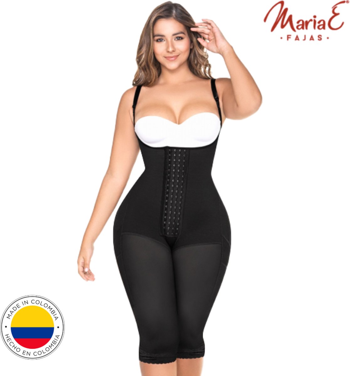 MARIAE OLFA |COLOMBIAANSE LIPO/BBL FAJA| SHAPEWEAR VAN HOGE COMPRESSIE POWERNETSTOF|EXTRA GETAILLEERD| BREDE HEUPOMVANG| CAPRI LENGTE| MAAT S | KLEUR ZWART