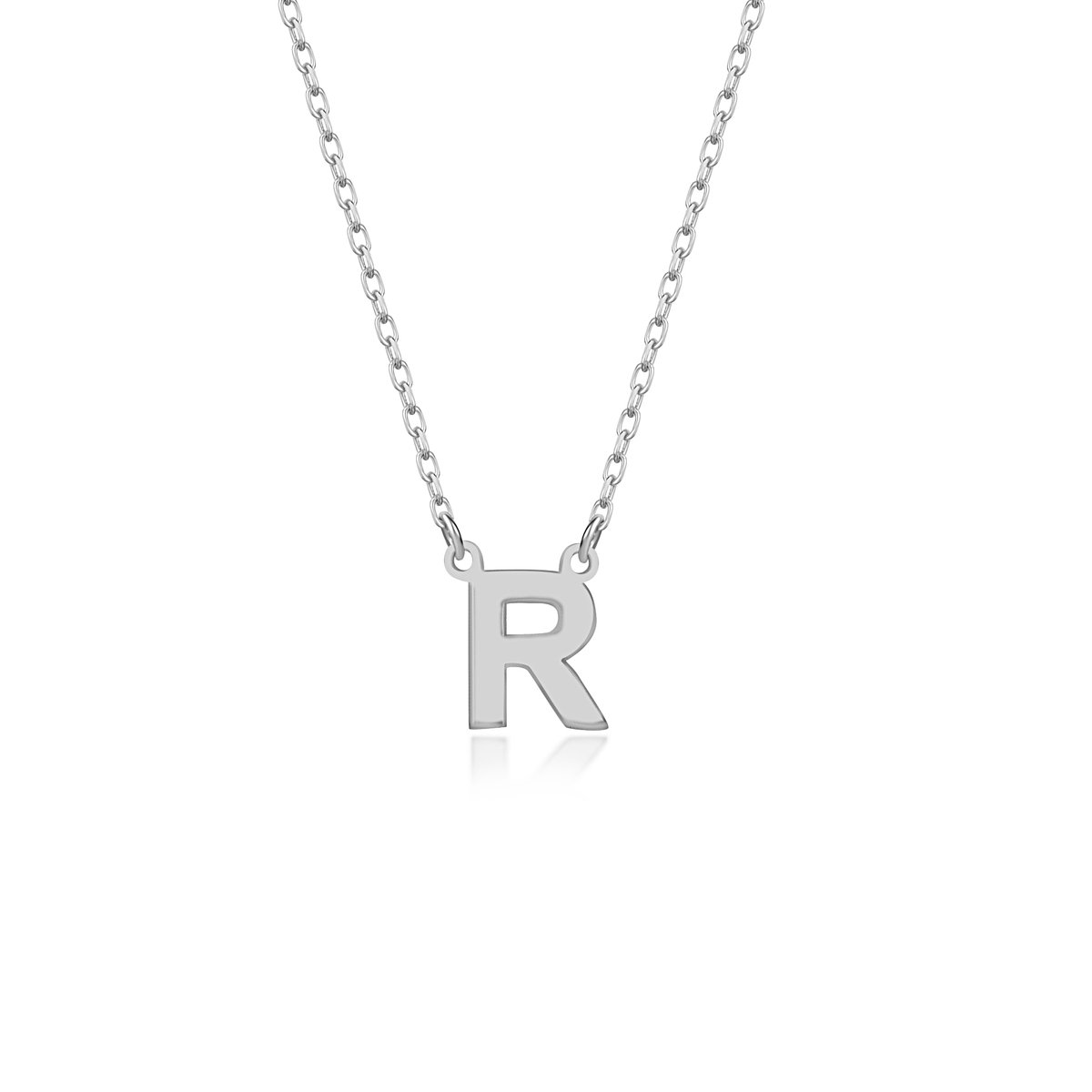 Letterketting R Initial Ketting Zilver (925 sterling) Trendy Minimalistisch Combi Bedel Zilverkleurig Dames Meisje | Cadeau Voor Vrouw