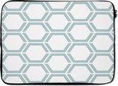 Laptophoes - Laptoptas - Patronen - Hexagon - Design - Groen - 14 Inch - Sleeve laptop - Laptop