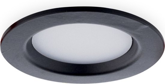 Groenovatie LED Paneel Plafondlamp 7W - Rond - ⌀ 11 cm - Warm Wit - Inbouw - Zwart