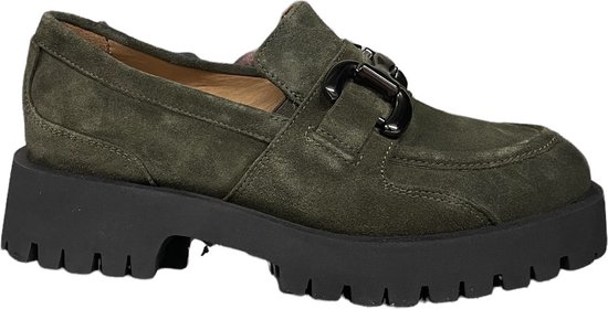 Piedi Nudi 2597-11.05 Military  instappers- damesschoenen- piedi nudi instappers- instap groen