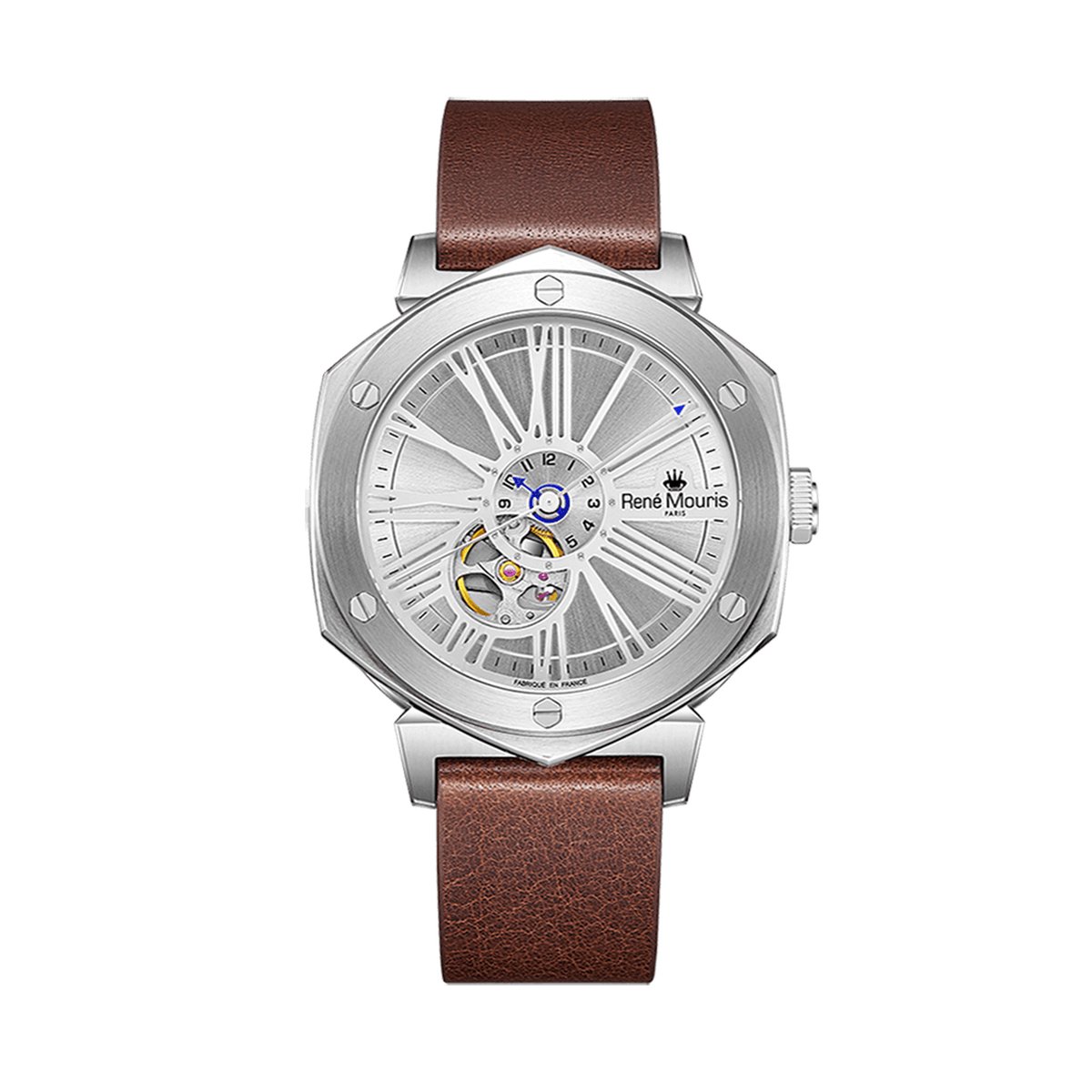 René Mouris 70109RM1 - heren horloge - Stainless Steel case - Sliver Dial - Real Sapphire