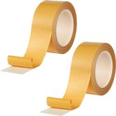Dubbelzijdige tape - Dubbelzijdig plakband - 20 mm × 20 m - 2 rollen - Dubbelzijdig tape extra sterk - Dubbelzijdige weefseltape - Tapijttape - 280 µm