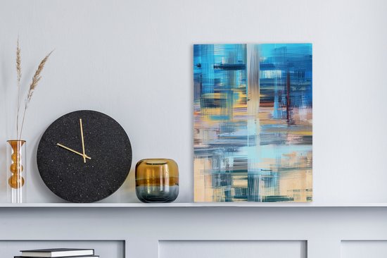 Toile - Peinture - Abstrait - Couleurs - Blauw - Peinture à l'huile - 30x40 cm - Décoration d'intérieur - Décoration Décoration murale