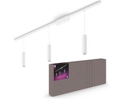 Philips Hue Perifo railverlichting plafond – wit en gekleurd licht – 3 hanglampen – wit – basisset