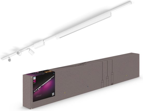 Philips Hue Perifo railverlichting plafond - wit en gekleurd licht - 3-spots - 1 lichtbalk - wit - basisset