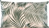 1x Bank/sier kussens voor binnen en buiten palm bladeren print 50 x 30 cm - Urban jungle tuin/huis kussens