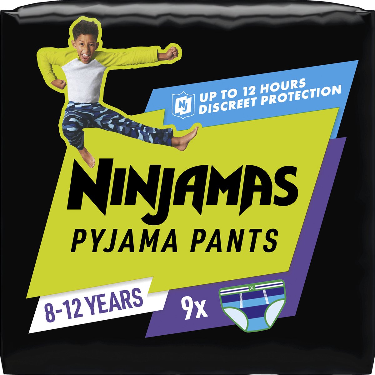 Ninjamas Pyjama Pants Luierbroekjes Jongen - 9 Nachtluiers voor Bedplassen - 8-12 Jaar