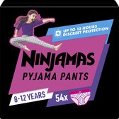 Ninjamas Pyjama Pants Luierbroekjes Meisje - 54 Nachtluiers voor Bedplassen - 8-12 Jaar - Maandbox