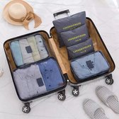 Koffer organiser blauw groen dessin 6 stuks | Packing cube | Travel bag | Reis organizer | Kledinghoes | Kleding tas | Opgeruimde koffer | Reis tas