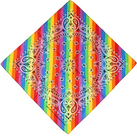 Fako Fashion® - Bandana Paisley - Rayé Rainbow