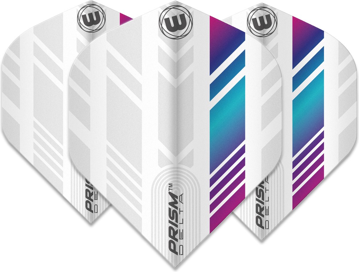 WINMAU - Prism Delta Wit en Regenboog Dartvluchten - 1 set per pakket (3 vluchten in totaal)