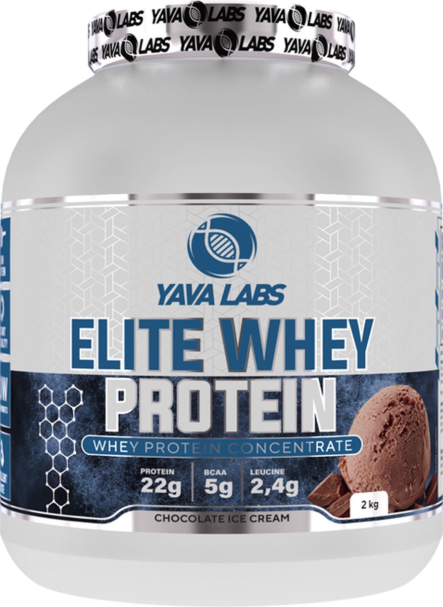 Yava Labs Elite Whey Protein - Chocolate Ice Cream - 22 gram protein per scoop - 2 kg