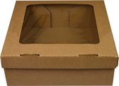 Boîte à gâteaux Kraft carton ondulé avec fenêtre - 30x29x10 (50 pièces)