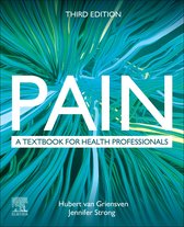 Boek 'PAIN', Third Edition, een leerboek voor gezondheidsprofessionals, met een illustratie van blauwe en groene vezels die uit elkaar spatten.