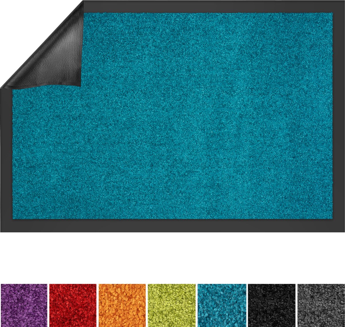 use & wash Deurmat - Use&Wash - Droogloopmat - Turquoise - 135 x 200 cm