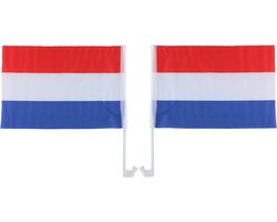 Nederland/Holland autovlaggen setje - 2x stuks - 30 x 45 cm - Auto decoratie met vlaggetjes