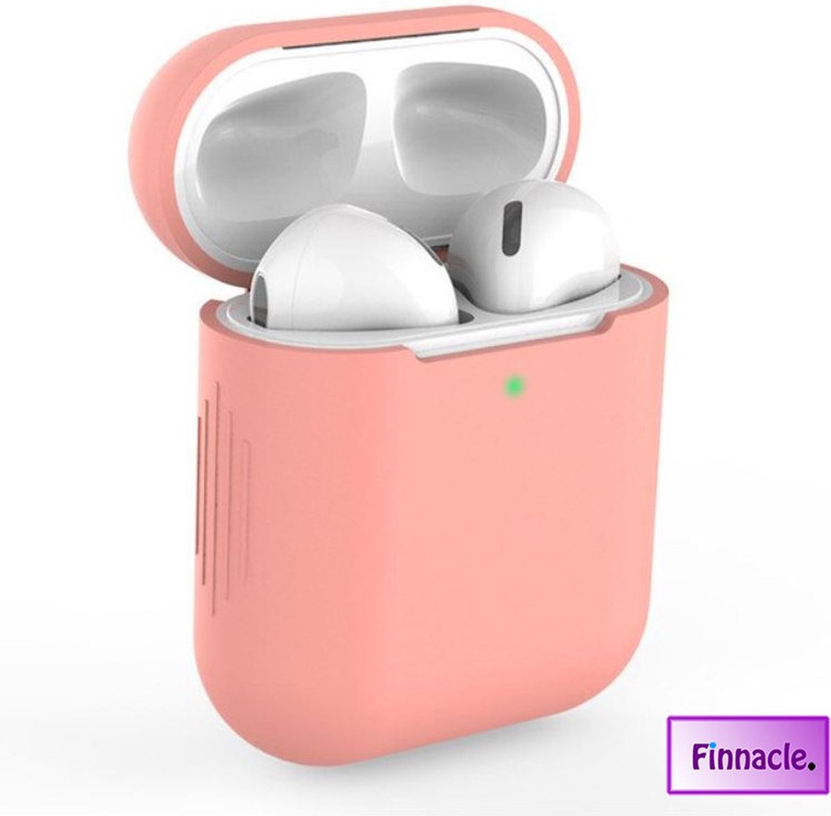 Finnacle - Hoesje geschikt voor Apple AirPods 1 / 2 - Zalm - Siliconen - Case - Cover - Soft case