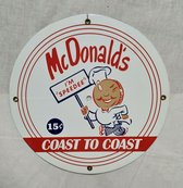 McDonald's Coast To Coast Emaille Bord 12" / 30 cm