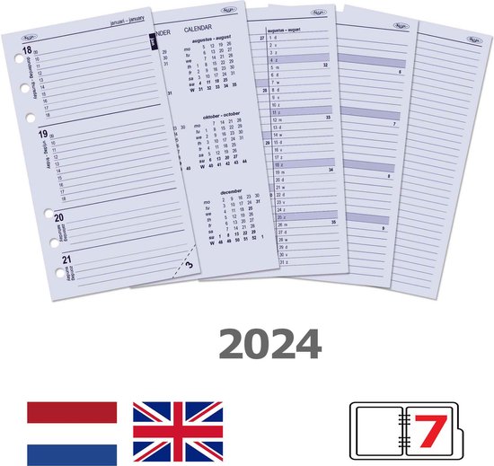 Kalpa 6217-24 Personal Agenda Binder Vulling Week NL EN 2024