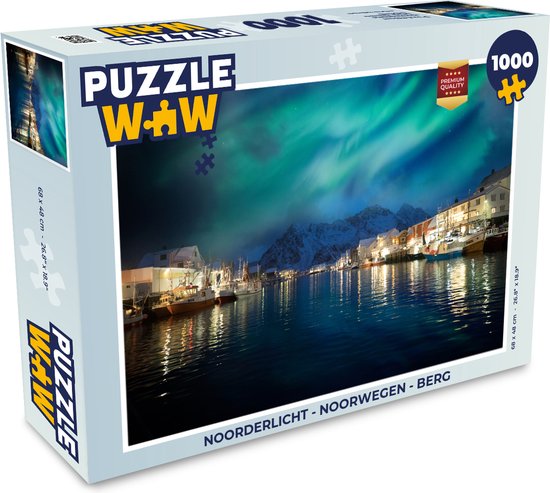 Puzzel Noorderlicht - Noorwegen - Berg - Legpuzzel - Puzzel 1000 stukjes volwassenen - PuzzleWow