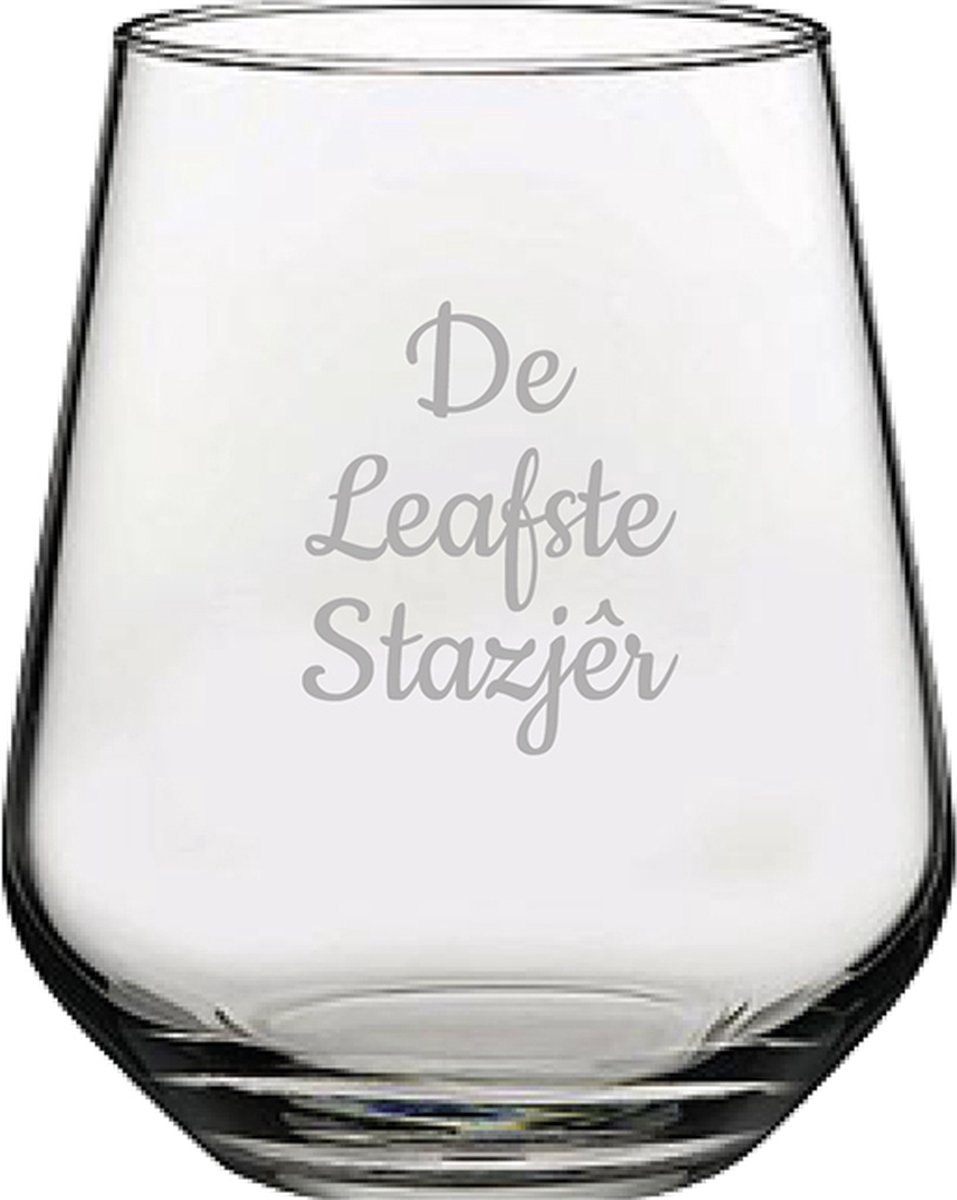 Gegraveerde Drinkglas 42,5cl De Leafste Stazjêr